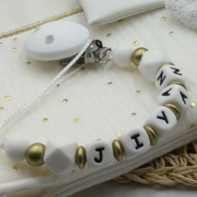 Attache tétine silicone blanc