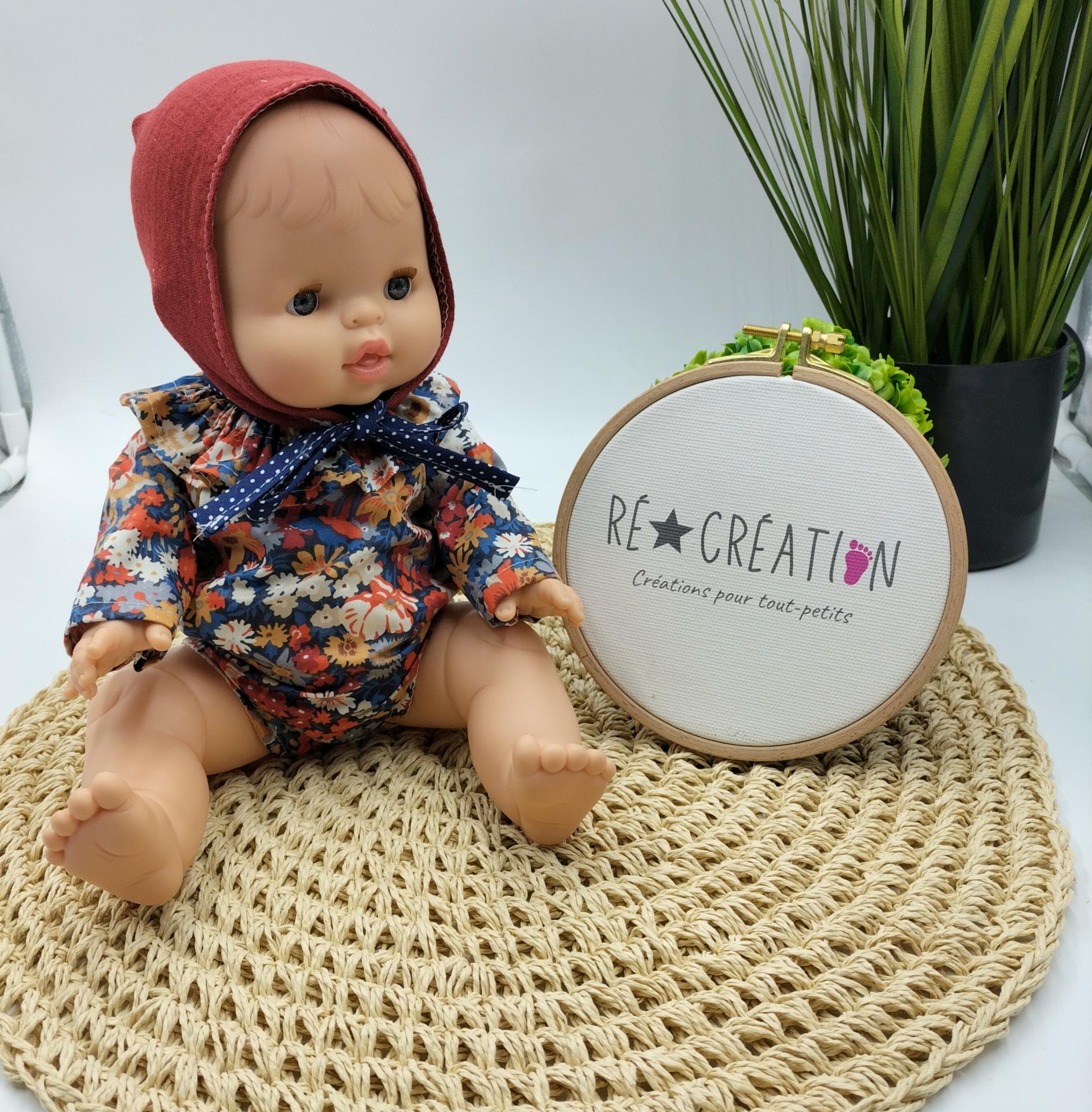 Body paola reina 34 cm liberty bleu collerette beguin