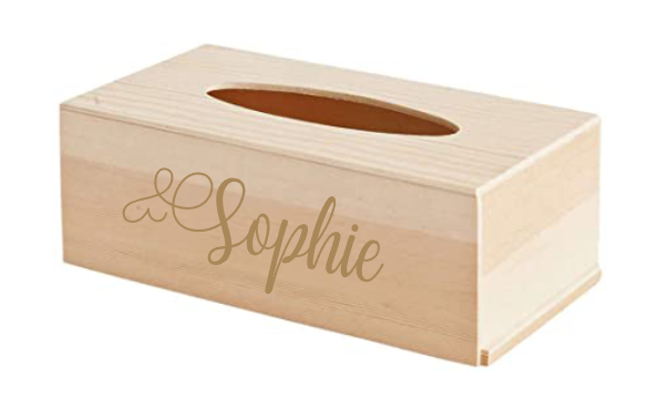 Boite à mouchoir en papier en bois naturel personnalisable décorer