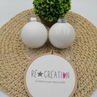 Boule noel personnalise blanc