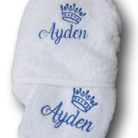 Cape de bain personnalise courrone prince