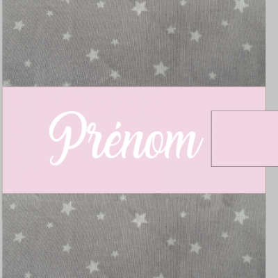 Carnet sante personnalise gris etoile blanche et rose