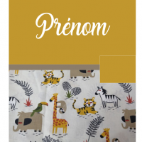 Carnet sante personnalise simili moutarde coton jungle