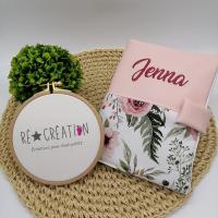 Carnet sante personnalise simili rose coton floral