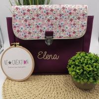 Cartable ecolier simili prune liberty lilas menthe