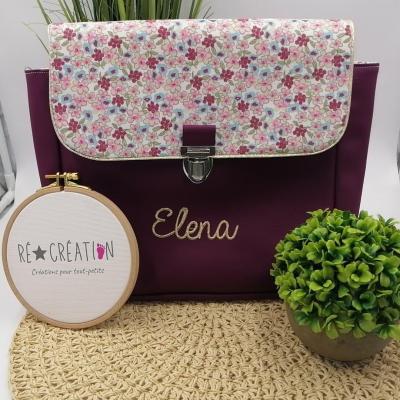 Cartable simili prune liberty lilas menthe