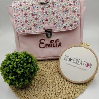 Cartable ecolier simili rose liberty menthe lilas