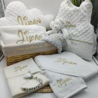 Coffret naissance blanc or