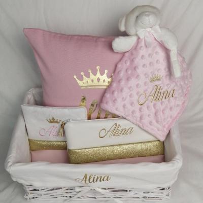 Coffret naissance bébé personnalisé doudou bavoir attache tétine coussin  lumineux rose fille : enfants-peluches-doudous par madeinsedan