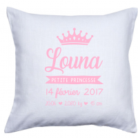 Coussin naissance couronne princesse