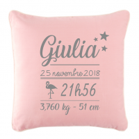 Coussin naissance flament rose