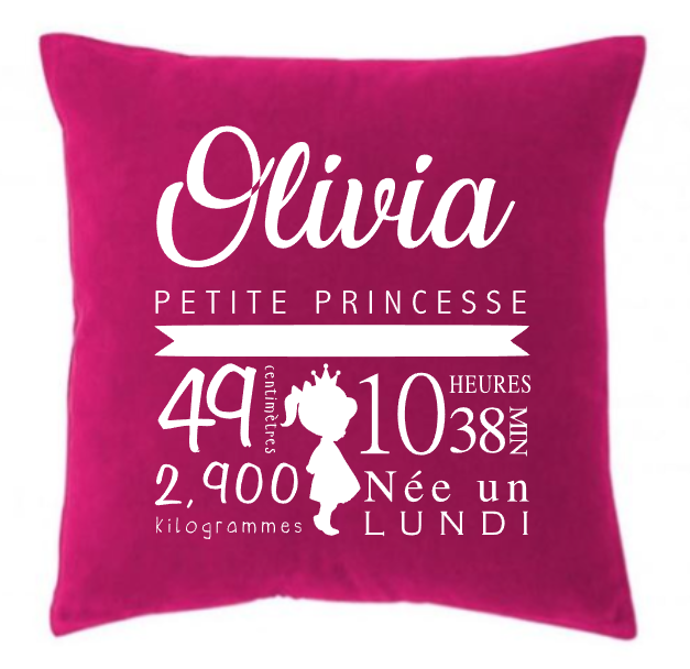Coussin silhouette fillette