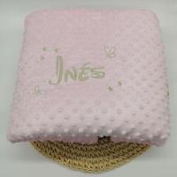 Couverture personnalise minky rose taupe2