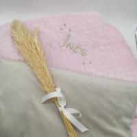 Couverture personnalise minky rose taupe3