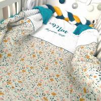 Couverture vert emeraude blanc liberty mia 2