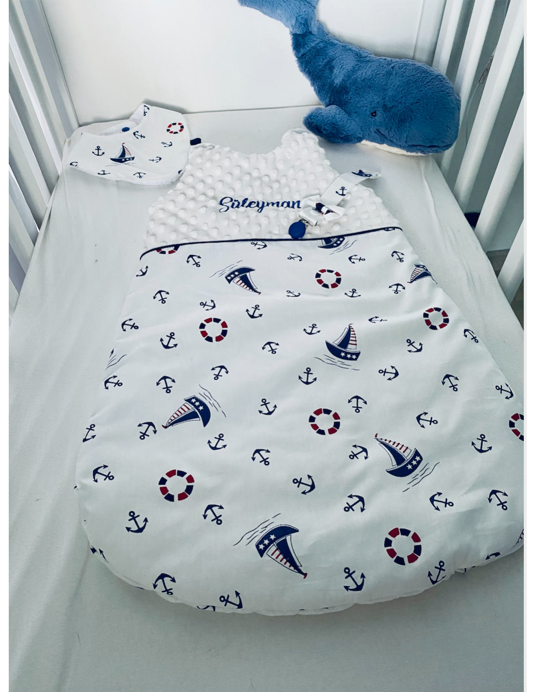 Gigoteuse bebe garcon coton marin