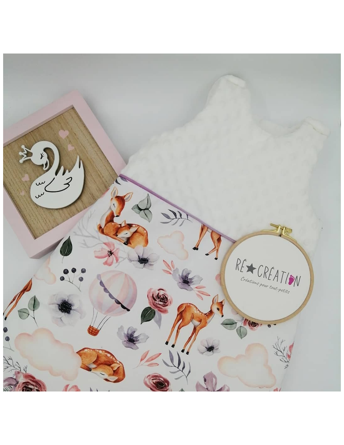 Gigoteuse bebe polaire blanche biche mongolfiere