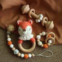 Hochet crochet attache tetine renard