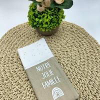 Livret de famille lin jute double gaze blanc