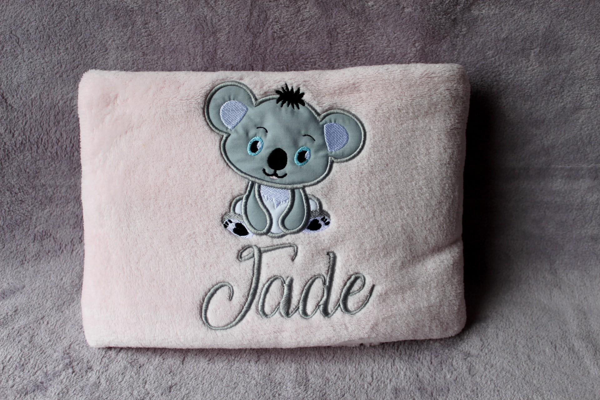 Plaid Le Koala personnalisable pour bébé. Couverture fabriquée en France.  Broder Non