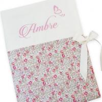 Protege carnet de sante coton liberty rose eloise beigen