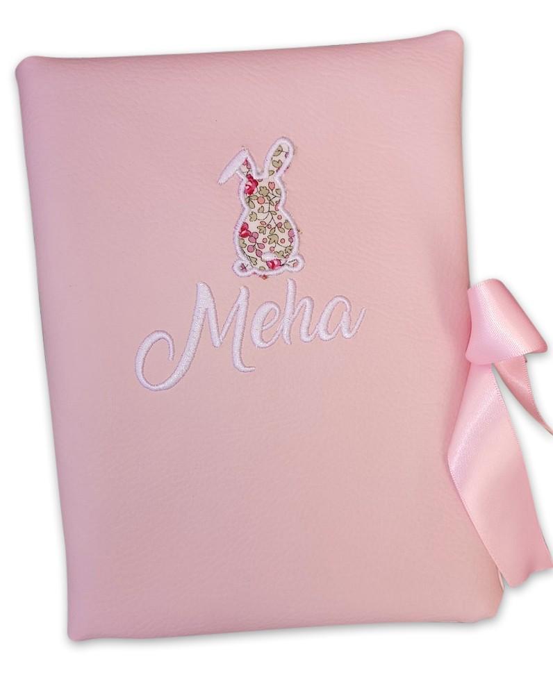 Protege carnet de sante simili rose lapinou