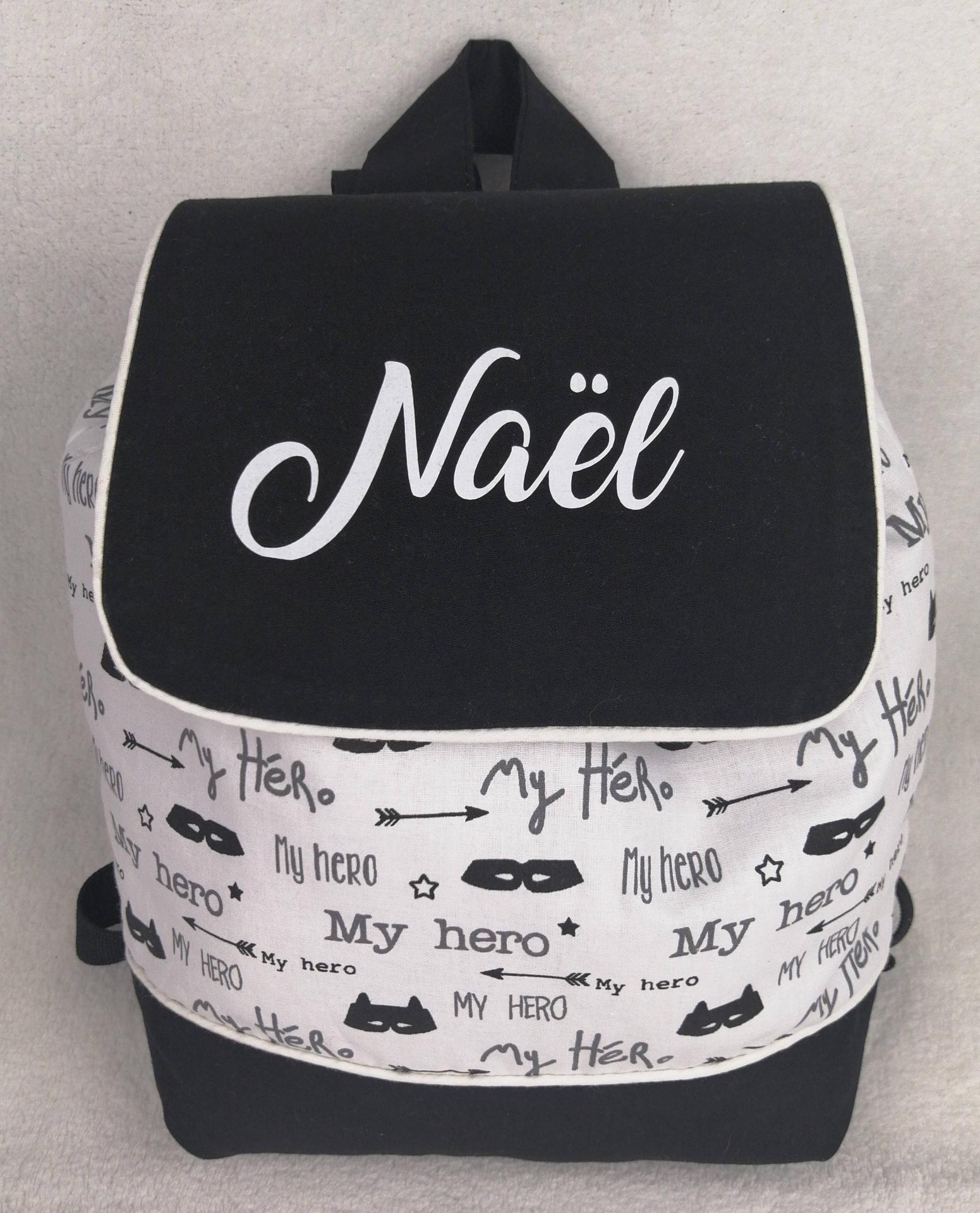 Sac a dos coton noir my hero 1