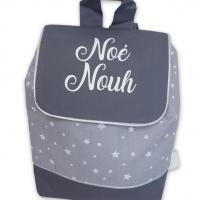 Sac a dos personnalise coton gris etoile