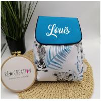 Sac a dos personnalise coton savane bleu canard