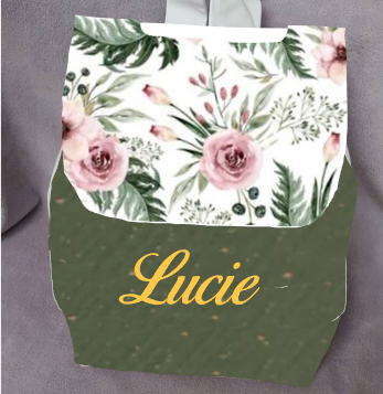 Sac a dos personnalise double gaze coton floral 2