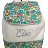 Sac a dos personnalise simili blanc liberty vert