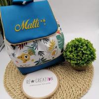 Sac a dos personnalise simili bleu canard tropical