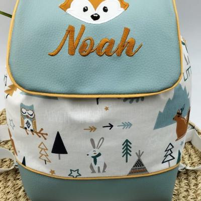 Sac a dos personnalise simili glacier coton adventure renard