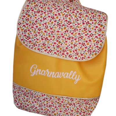 Sac a dos personnalise simili moutarde liberty jaune 1