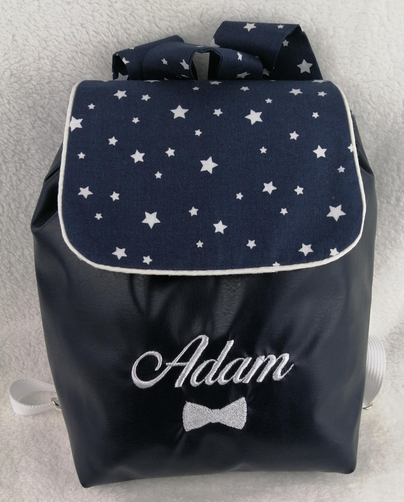 Sac a dos simili bleu marine bleu etoile