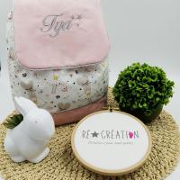 Sac a dos suedine coton souricette argent
