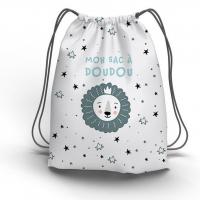 Sac a doudou coulissant motif baby bleu