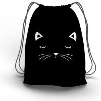 Sac a doudou coulissant motif chat noir