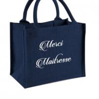 Sac jute bleu