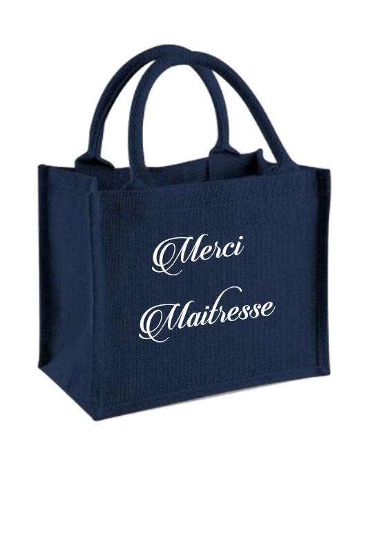 Sac jute bleu