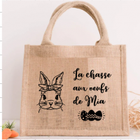 Sac paques jute fille lapin