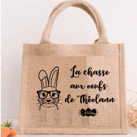 Sac paques jute garcon lunette