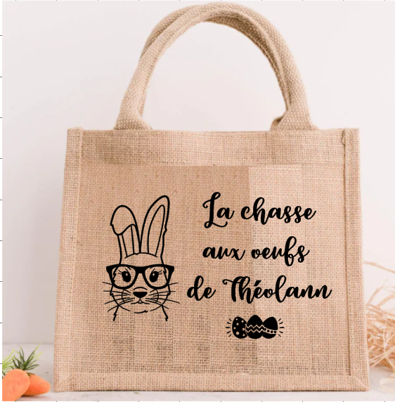 Sac paques jute garcon lunette