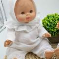 Salopette paola reina 34 cm double gaze blanche beguin