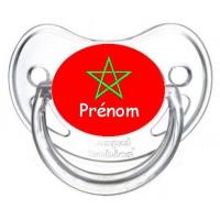 Sucette personnalisee drapeau maroc et prenom