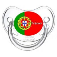 Sucette personnalisee drapeau portugal et prenom