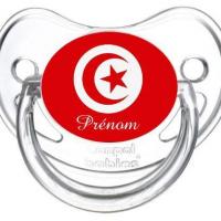 Sucette personnalisee drapeau tunisie et prenom