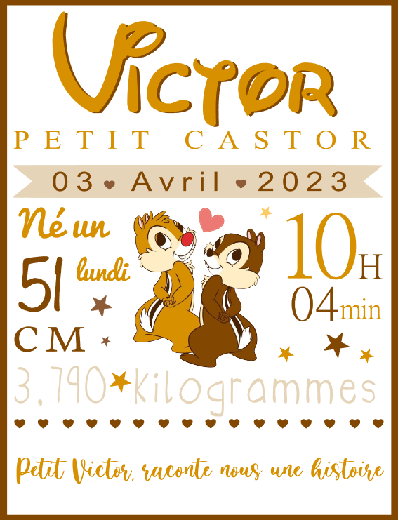 Toile personnalise tic et tac
