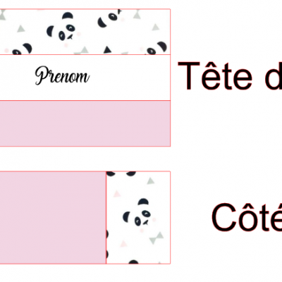 Tour de lit panda rose et blanc